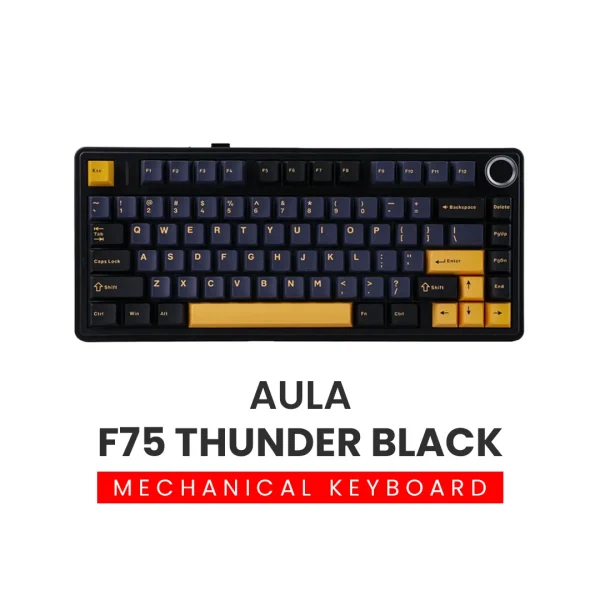 AULA F75 75% Wireless Mechanical Keyboard Thunder Black Crescent Switch