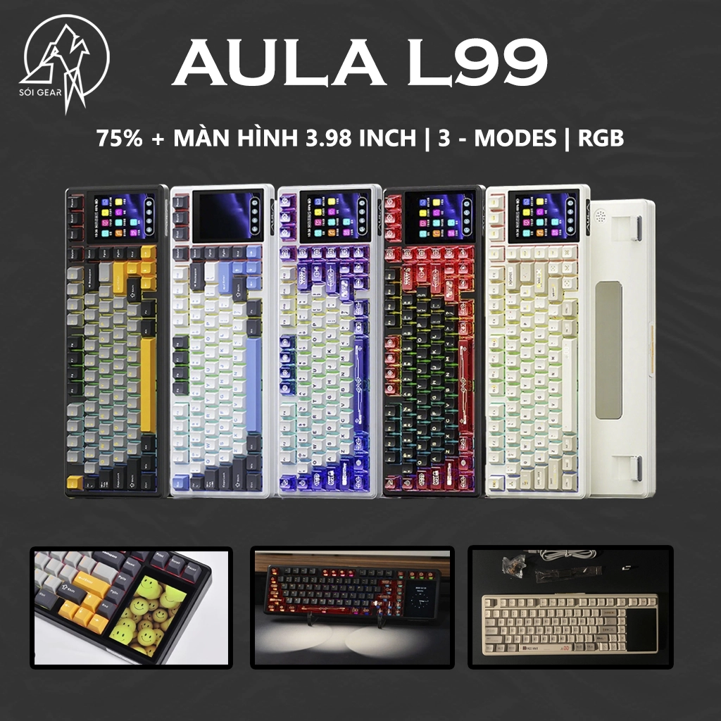 AULA L99 Smart Screen Mechanical Keyboard – 75% Wireless RGB Keyboard